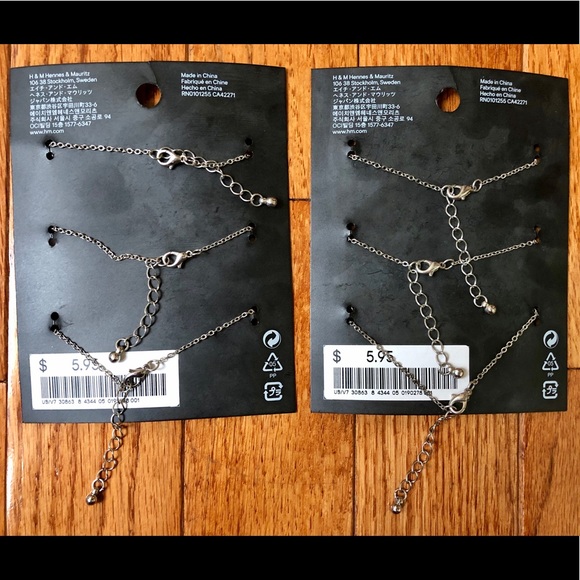 2/$8 H&M Beaded Silver Layering Bracelet Bundle - Picture 4 of 4